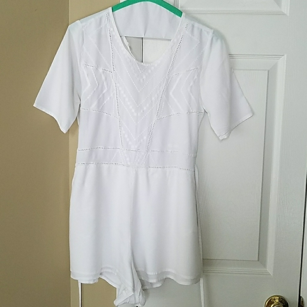 White romper, worn one time, size small